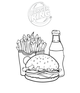 Burger King burger coloring printable for kids