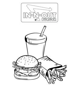 In-and-Out burger coloring printable for kids