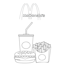 McDonalds burger coloring printable for kids