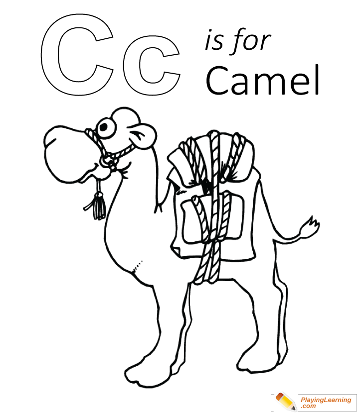 C Is For Camel Coloring Page  for kids