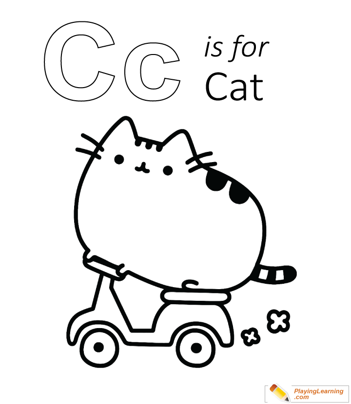C Is For Cat Coloring  for kids