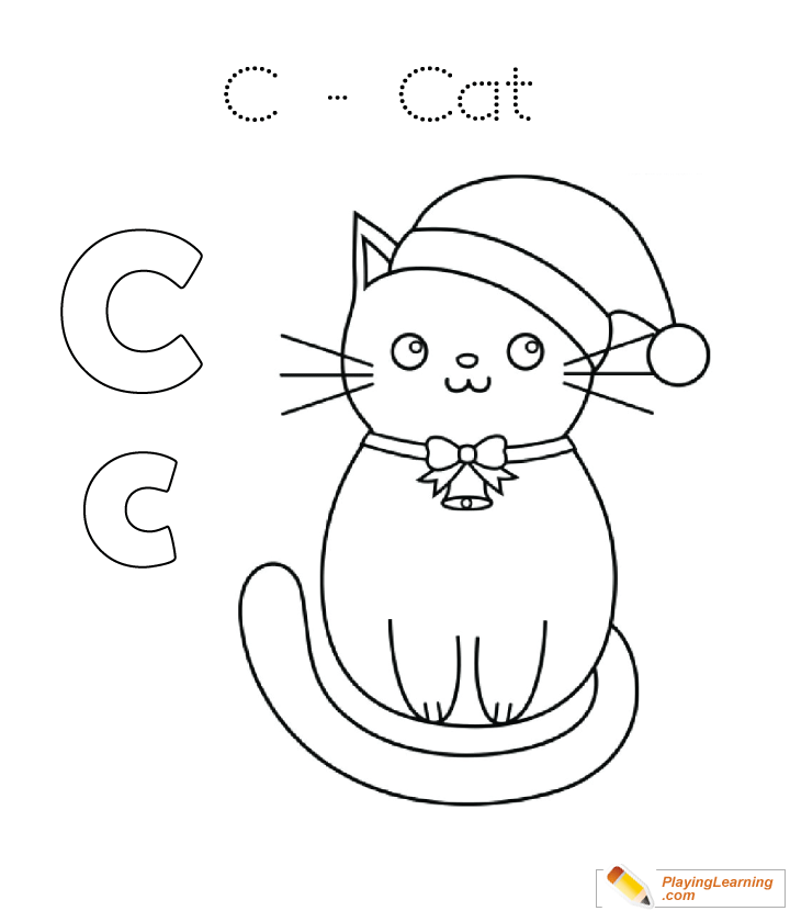 C Is For Cat Coloring  for kids