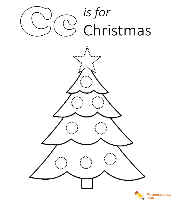 C Is For Christmas Coloring Page  for kids