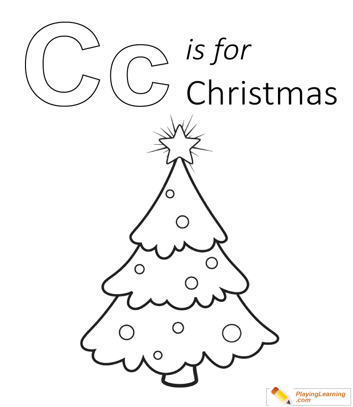 C Is For Christmas Coloring Page for kids