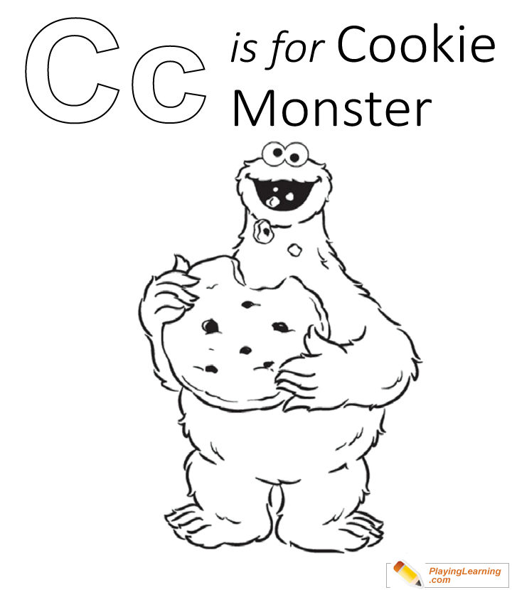 C Is For Cookie Monster Coloring Page 02 Free C Is For Cookie Monster Coloring Page