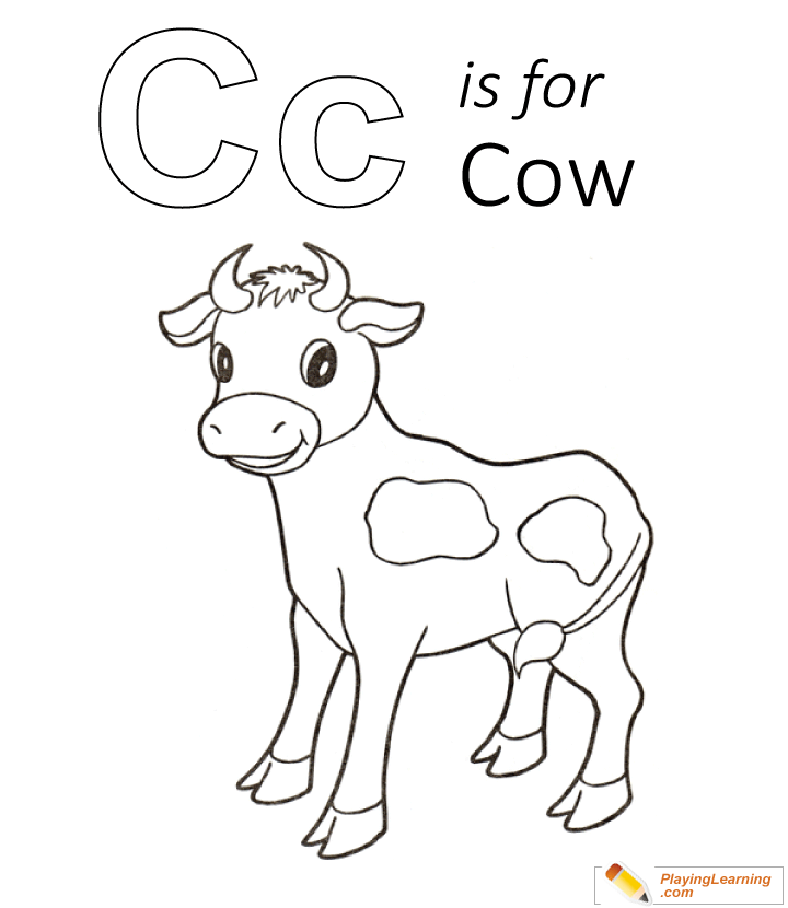 C Is For Cow Coloring Page  for kids