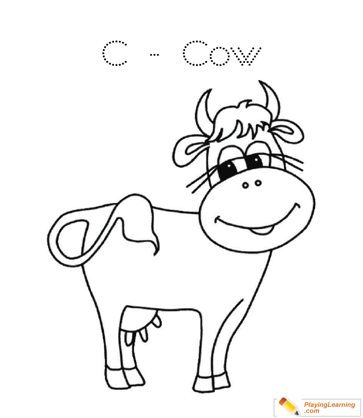 C Is For Cow Coloring Page  for kids