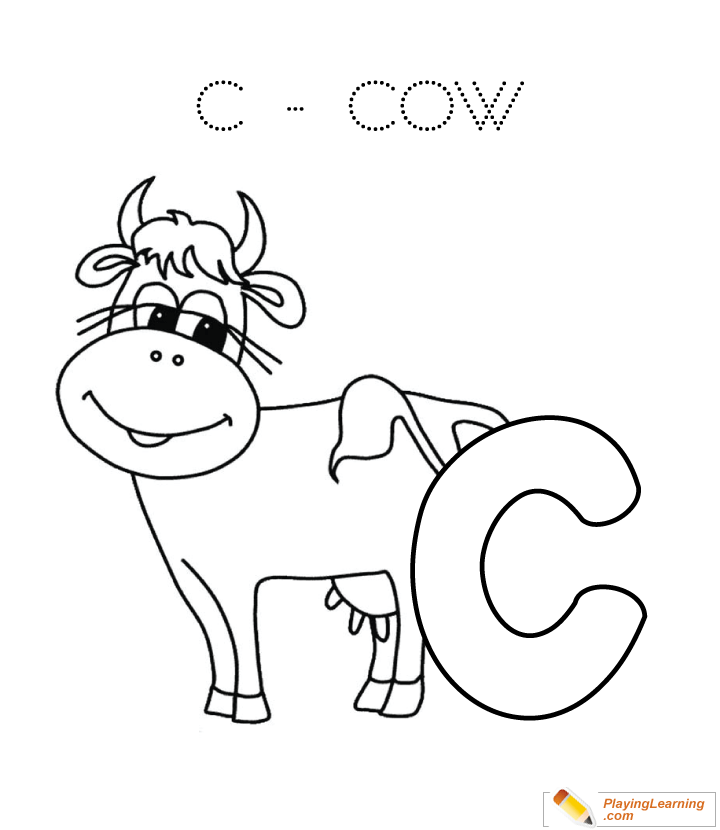 C Is For Cow Coloring Page for kids