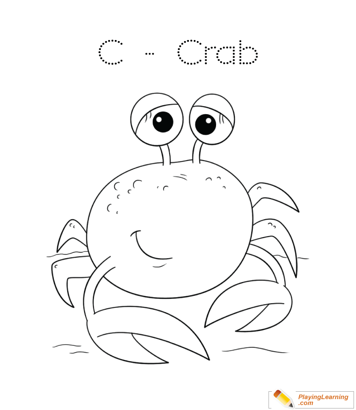 C Is For Crab Coloring Page  for kids