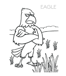 Cartoon Eagle coloring page  01 for kids