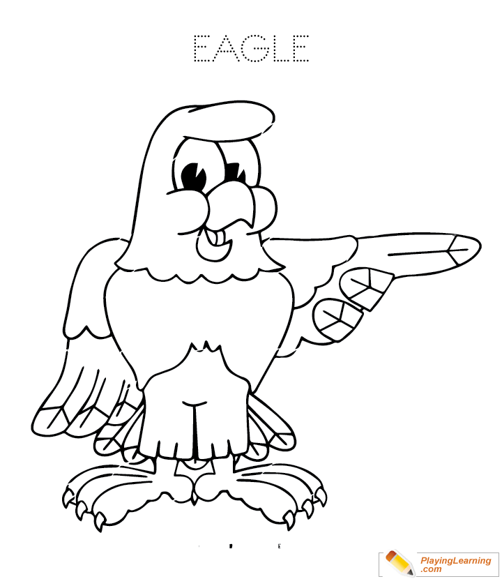 Cartoon Eagle Coloring Image  for kids