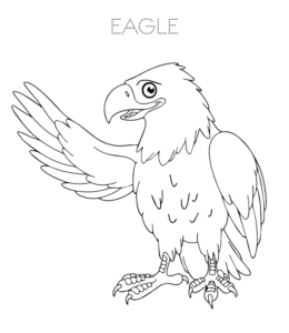 Cartoon Eagle coloring page  05 for kids