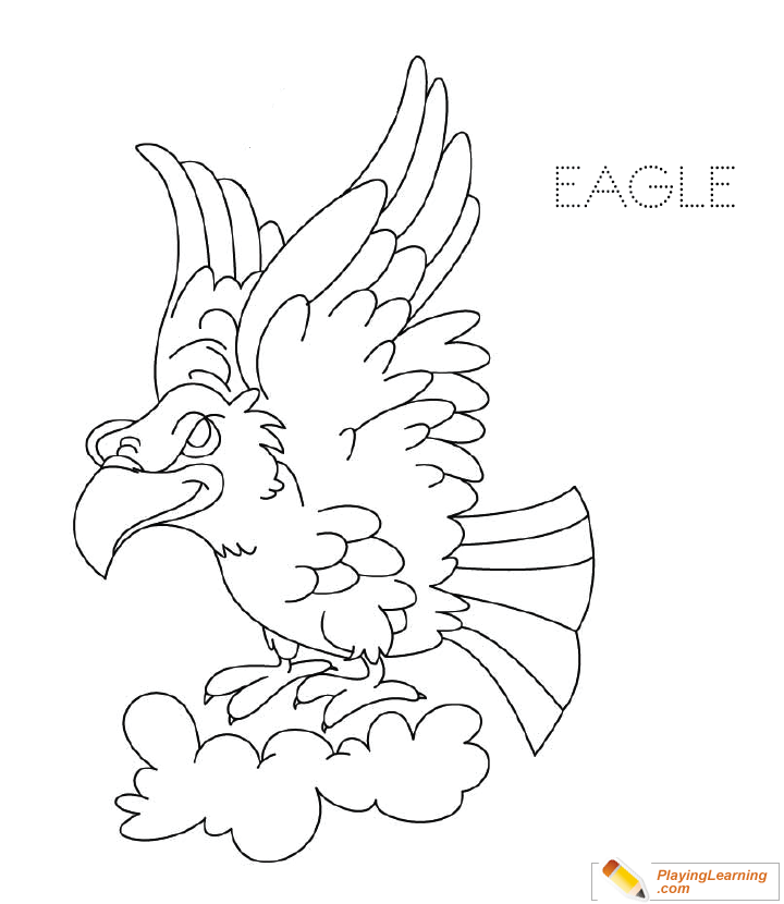Cartoon Eagle Coloring Image  for kids