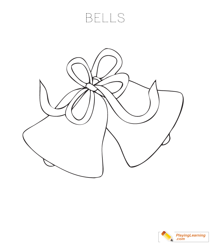 Christmas Bell Coloring Page  for kids