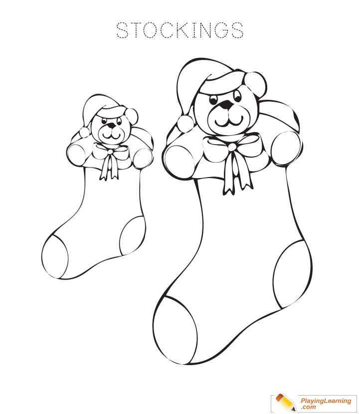 Christmas Stocking Coloring Page  for kids