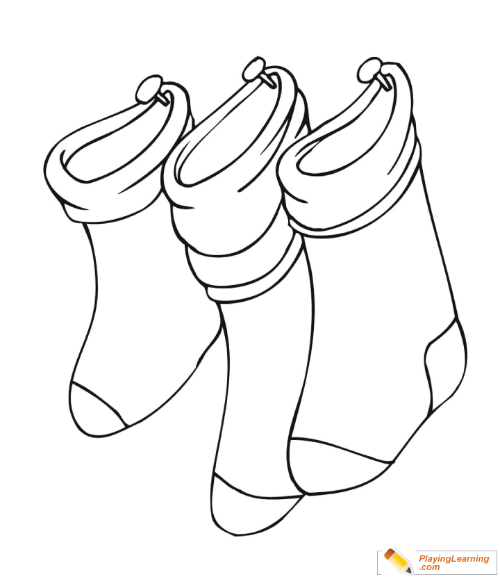 Christmas Stocking Coloring Page 04 | Free Christmas Stocking Coloring Page