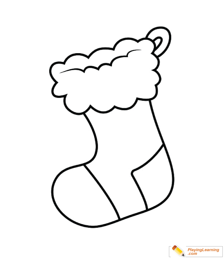 Christmas Stocking Coloring Page 05 | Free Christmas Stocking Coloring Page