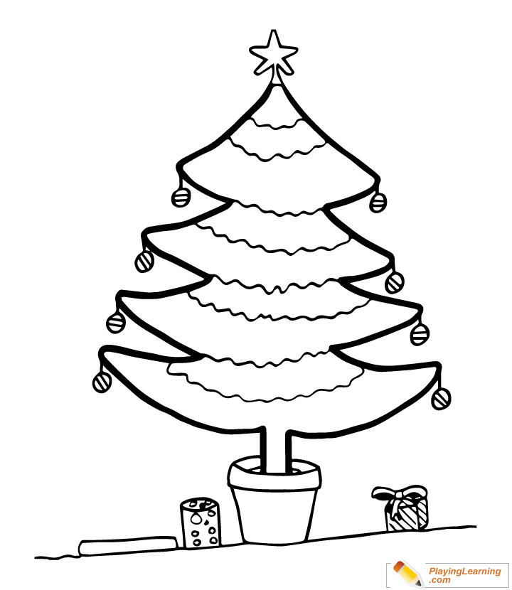 Christmas Tree Coloring Page  for kids