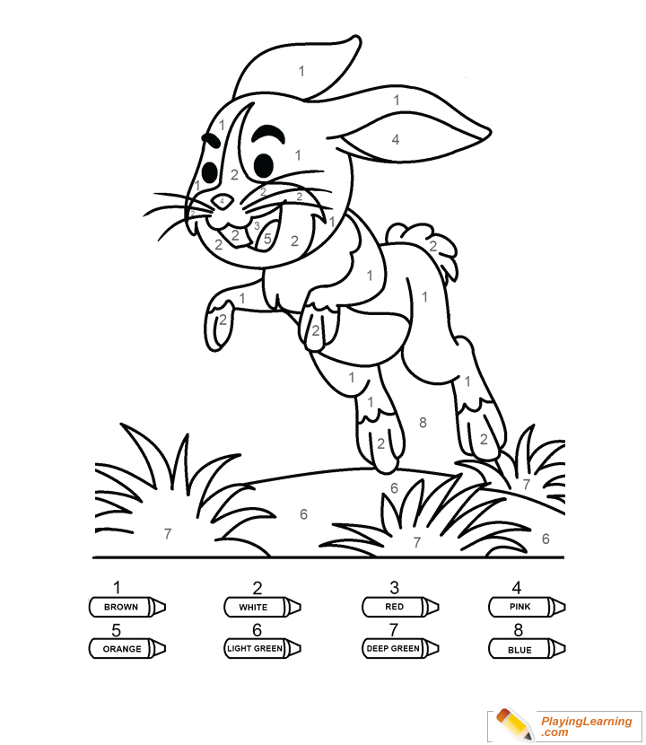 Coloring By Numbers  To  Bunny  for kids