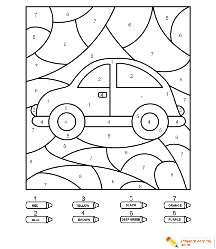 Coloring By Numbers 1 To 10 Car 01 | Free Coloring By Numbers To Car