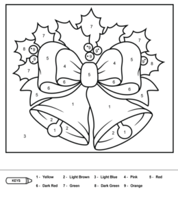 Coloring by numbers from 1 to 10 - Christmas Bells for kids