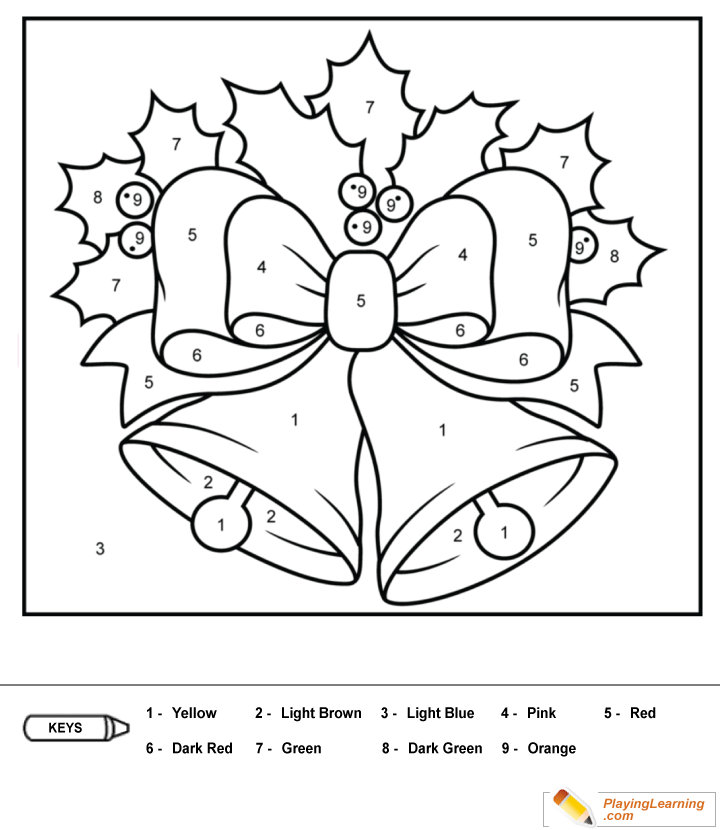 Coloring By Numbers  To  Christmas  for kids