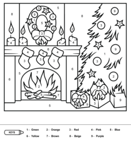 Coloring by numbers from 1 to 10 - Christmas Decoration for kids