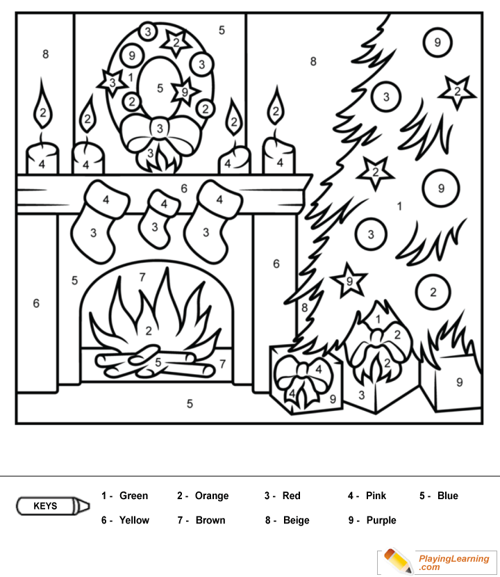 Coloring By Numbers  To  Christmas  for kids