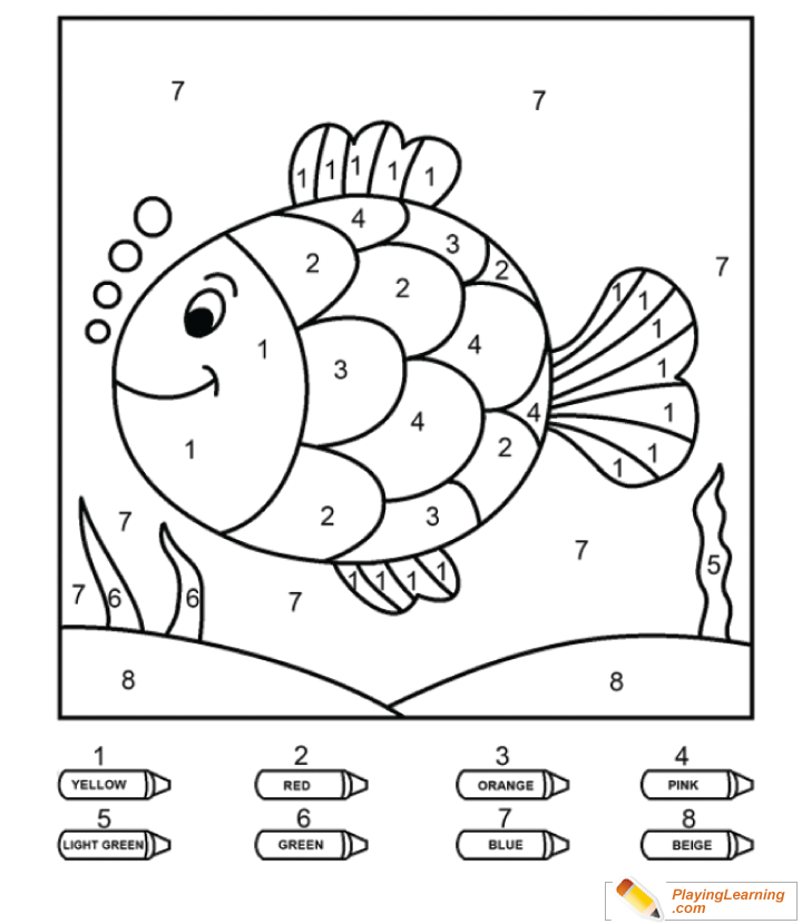 Coloring By Numbers 1 To 10 Fish 02 | Free Coloring By Numbers To Fish