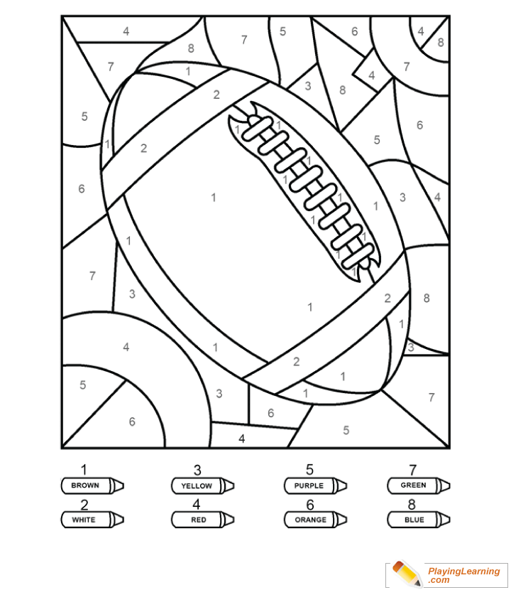 Coloring By Numbers  To  Football  for kids
