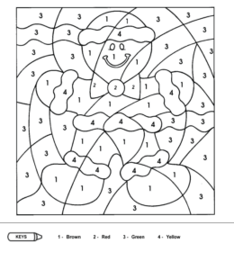 Coloring by numbers from 1 to 10 - Gingerbread for kids