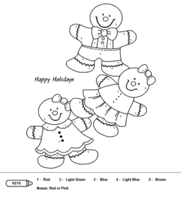 Coloring by numbers from 1 to 10 - Gingerbreads for kids