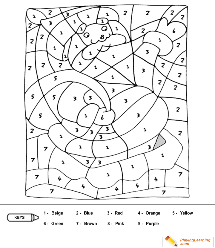 Coloring By Numbers  To  Santa  for kids