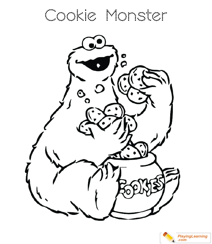 Cookie Monster Coloring Page 01 | Free Cookie Monster Coloring Page