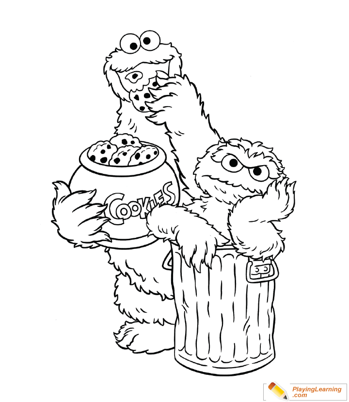 Cookie Monster Coloring Page 03 | Free Cookie Monster Coloring Page