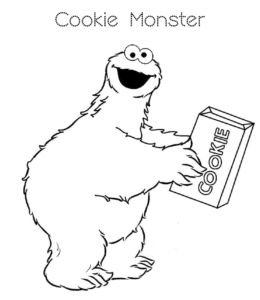 Sesame Street Cookie Monster Coloring Page 4 for kids