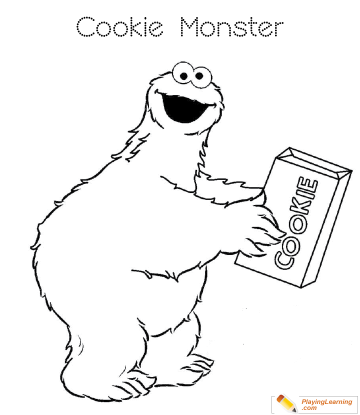 Cookie Monster Coloring Page 04 | Free Cookie Monster Coloring Page