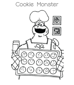 Sesame Street Cookie Monster Coloring Page 5 for kids
