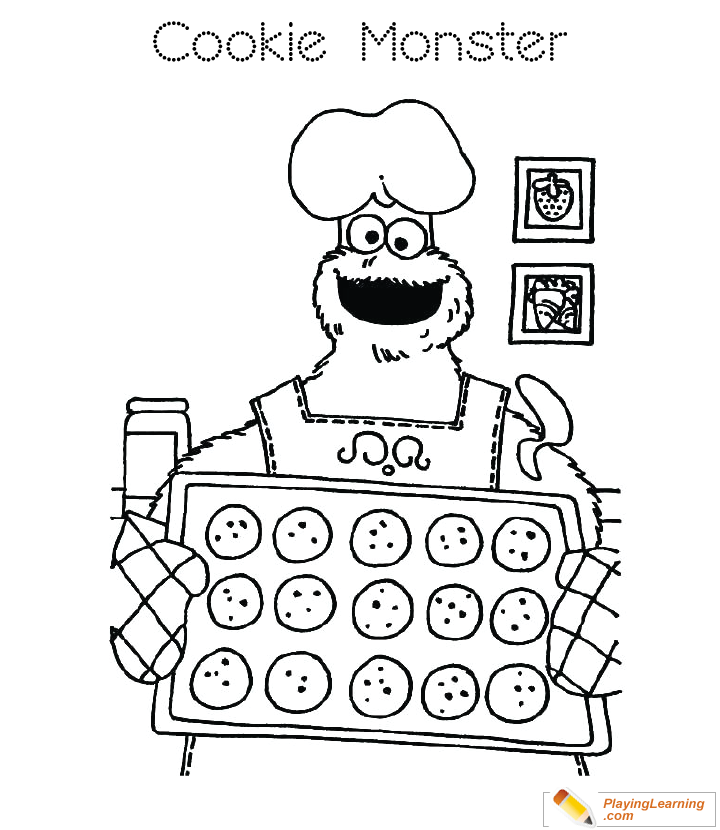 Cookie Monster Coloring Page  for kids