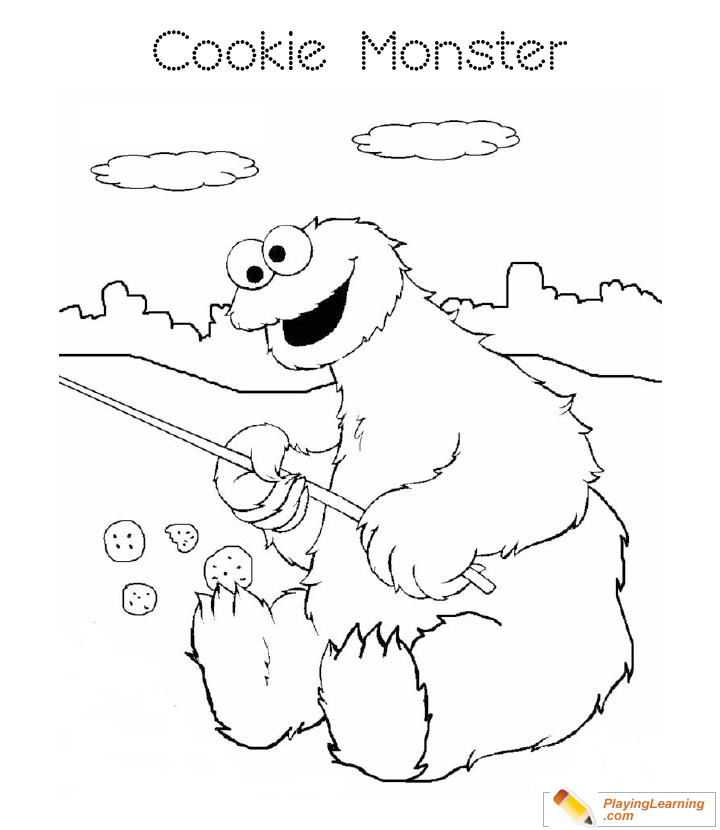 Cookie Monster Coloring Page  for kids