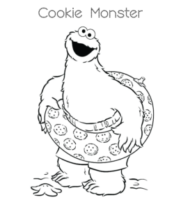Sesame Street Cookie Monster Coloring Page 7 for kids