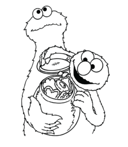 Sesame Street Cookie Monster Coloring Page 8 for kids