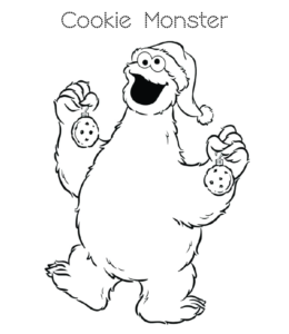 Sesame Street Cookie Monster Coloring Page 9 for kids
