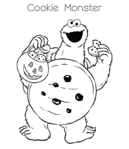 Sesame Street Cookie Monster Coloring Page 10 for kids