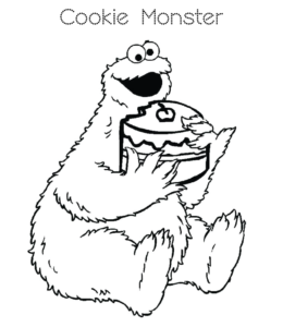 Sesame Street Cookie Monster Coloring Page 11 for kids