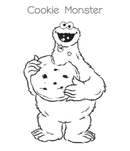 cookie monster coloring pages  playing learning