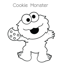 Sesame Street Cookie Monster Coloring Page 13 for kids