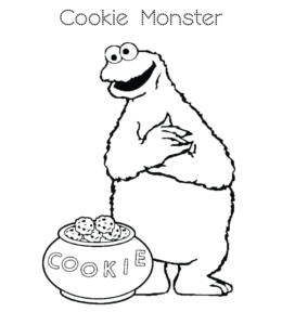 Sesame Street Cookie Monster Coloring Page 14 for kids