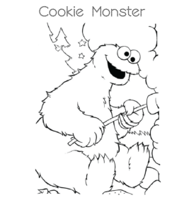 Sesame Street Cookie Monster Coloring Page 15 for kids