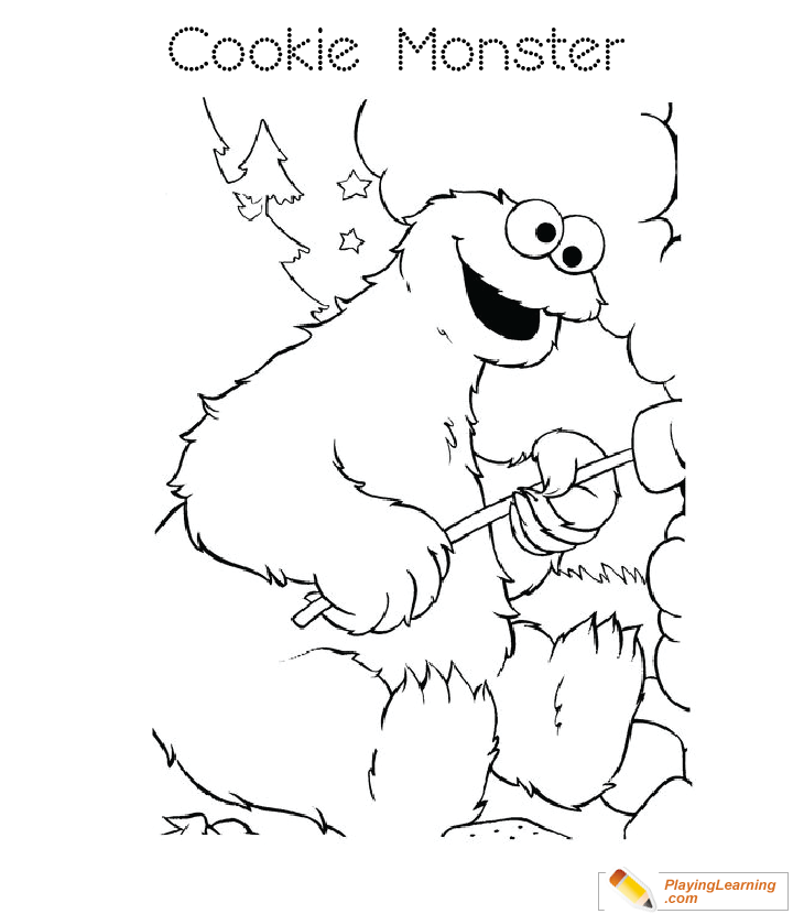 Cookie Monster Coloring Page  for kids